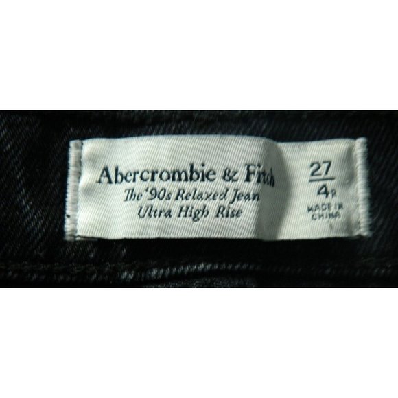 Abercrombie & Fitch Jeans Women Black The 90’s Relaxed Ultra High Rise Size 27 - Picture 12 of 13